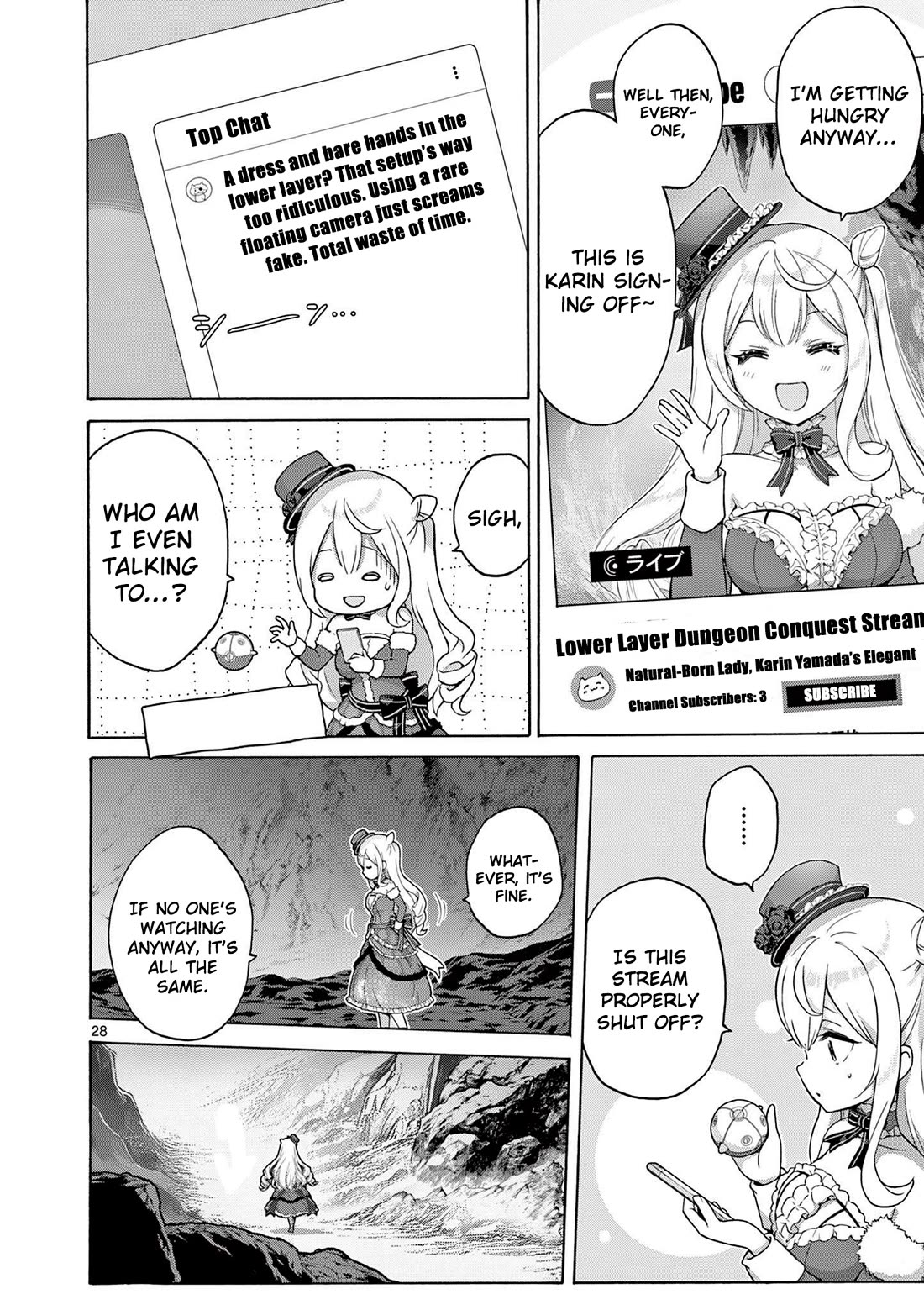 A Bottom-Tier Ojousama Dungeon Streamer Beats Up a Nuisance Streamer, Goes Viral, and Becomes a Legend?! chapter 1 page 27