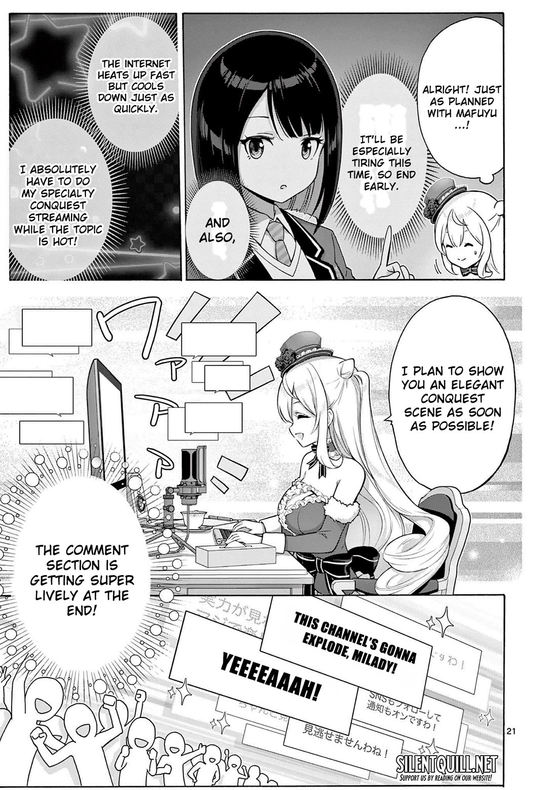 A Bottom-Tier Ojousama Dungeon Streamer Beats Up a Nuisance Streamer, Goes Viral, and Becomes a Legend?! chapter 3 page 21