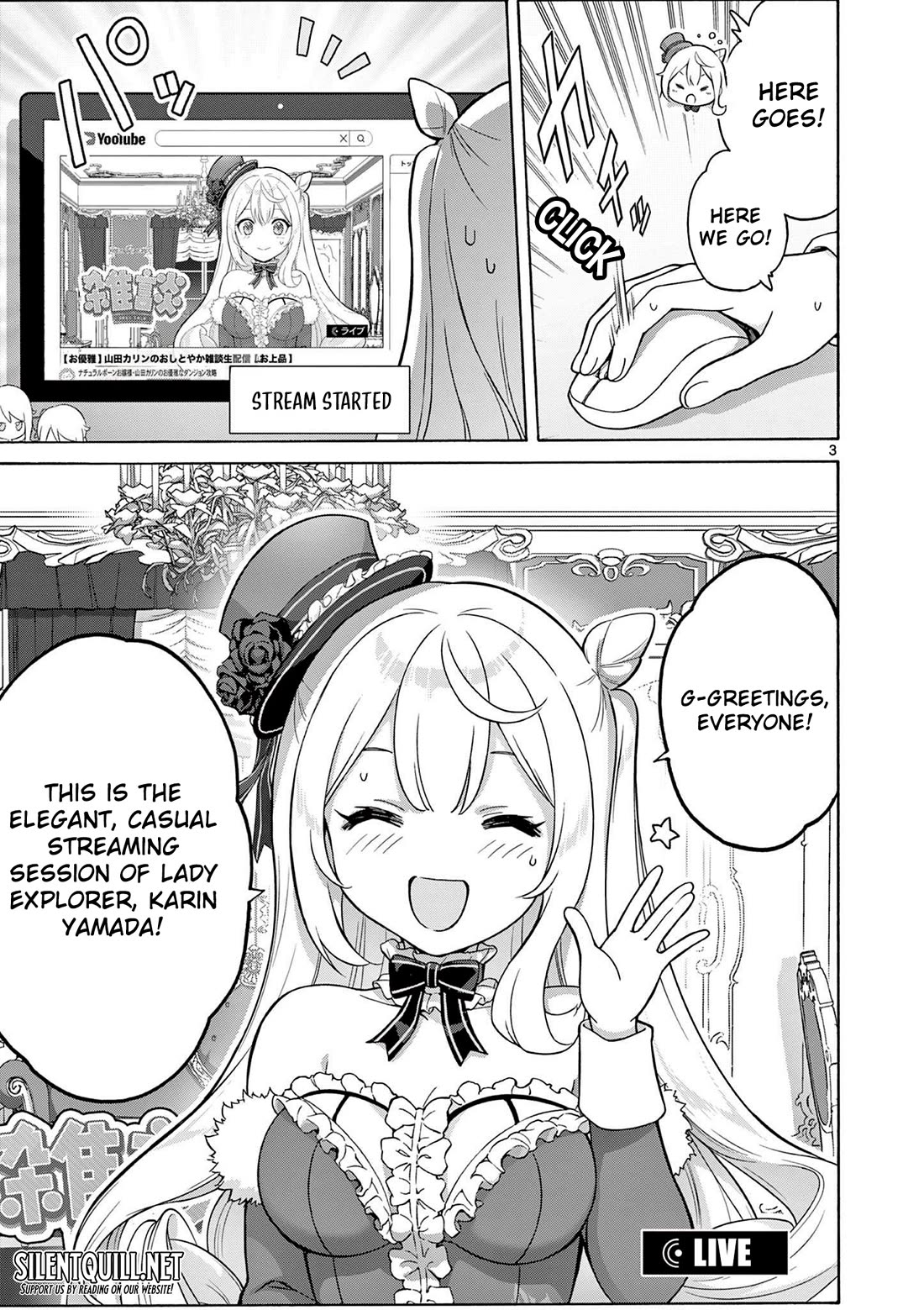 A Bottom-Tier Ojousama Dungeon Streamer Beats Up a Nuisance Streamer, Goes Viral, and Becomes a Legend?! chapter 3 page 4
