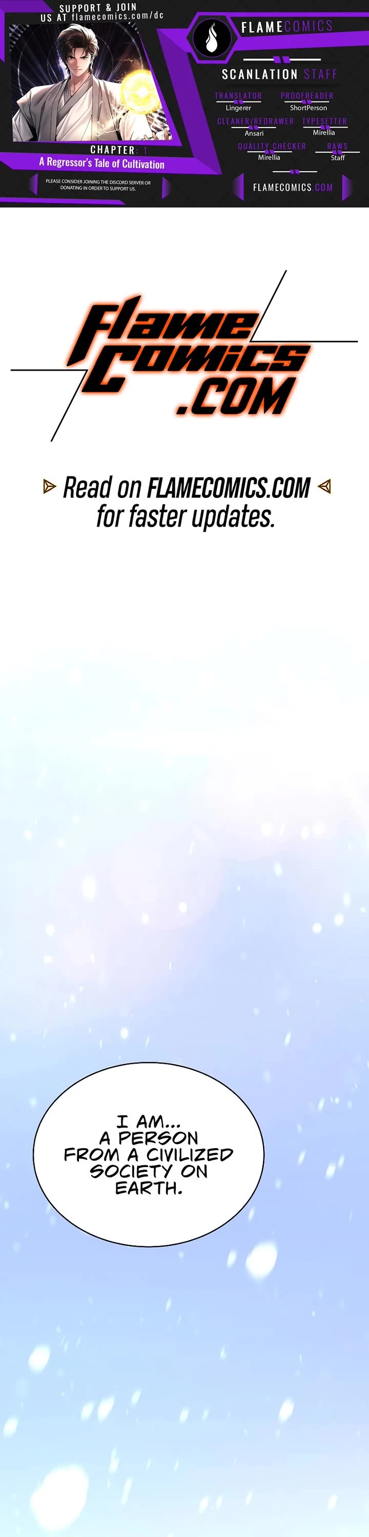 A Regressor's Tale of Cultivation chapter 1 page 1