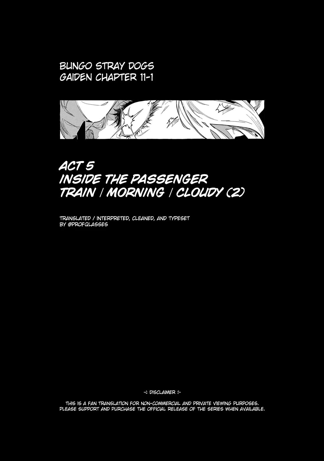 Bungou Stray Dogs Gaiden: Ayatsuji Yukito VS. Kyougoku Natsuhiko chapter 11.1 page 1