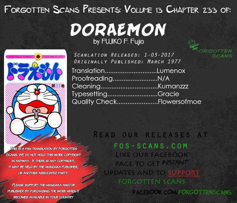 Doraemon chapter 233 page 1