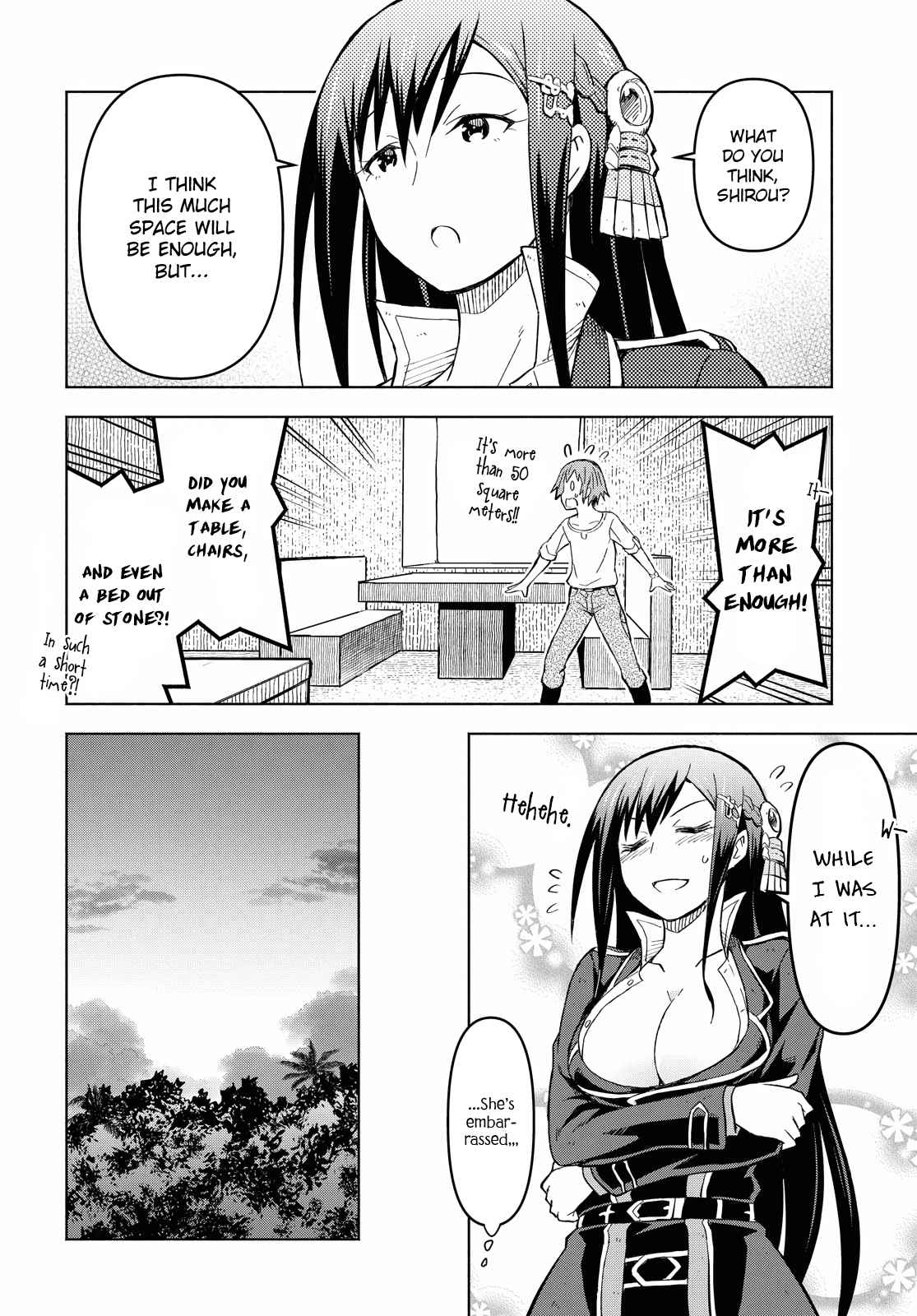 Dungeon Tou de Yadoya wo Yarou! Souzou Mahou wo Moratta Ore no Hosoude Hanjouki chapter 4 page 28