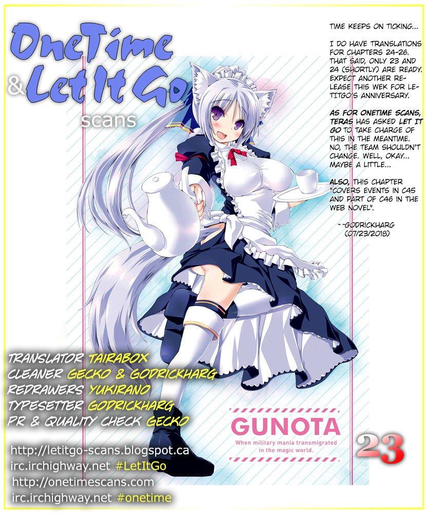 Gun-Ota ga Mahou Sekai ni Tensei shitara, Gendai Heiki de Guntai Harem wo Tsukucchaimashita!? chapter 23 page 1