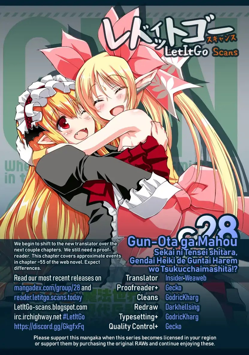 Gunota ga Mahou Sekai ni Tensei Shitara, Gendai Heiki de Guntai Harem o Tsukucchaimashita!? chapter 28 page 1