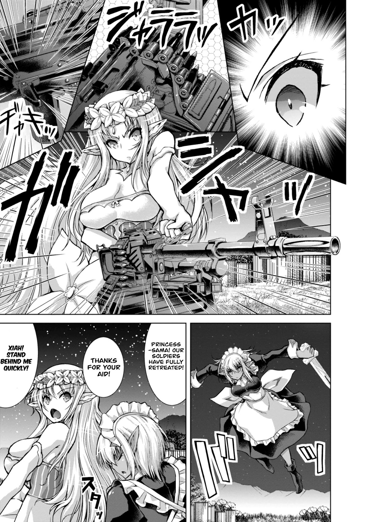 Gunota ga Mahou Sekai ni Tensei Shitara, Gendai Heiki de Guntai Harem o Tsukucchaimashita!? chapter 37 page 18