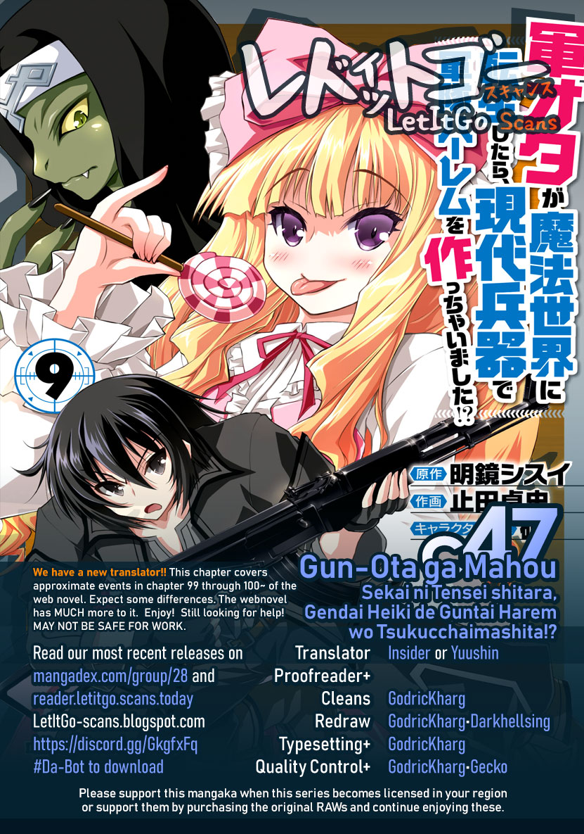 Gunota ga Mahou Sekai ni Tensei Shitara, Gendai Heiki de Guntai Harem o Tsukucchaimashita!? chapter 47 page 1