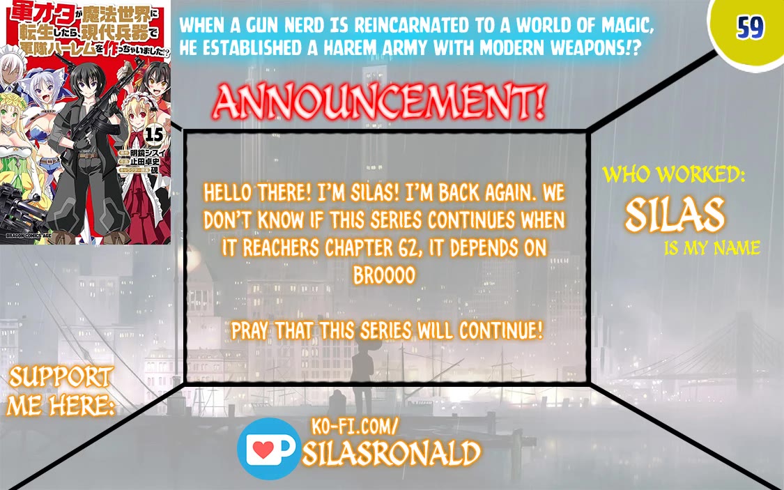 Gunota ga Mahou Sekai ni Tensei Shitara, Gendai Heiki de Guntai Harem o Tsukucchaimashita!? chapter 59 page 1