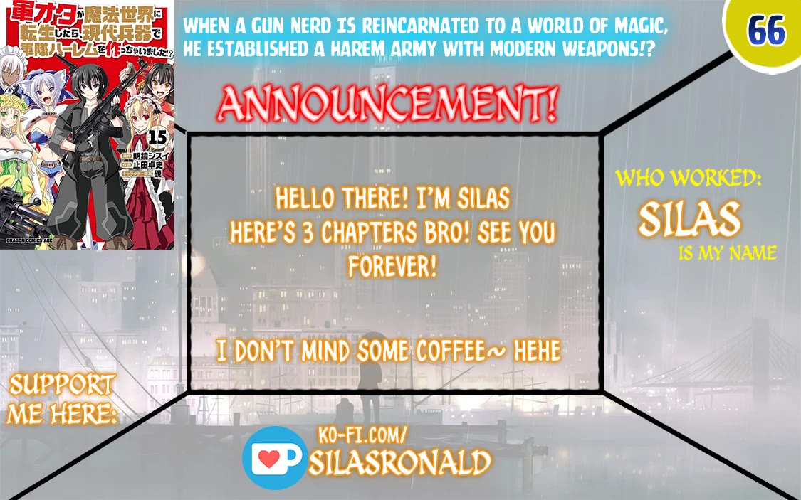 Gunota ga Mahou Sekai ni Tensei Shitara, Gendai Heiki de Guntai Harem o Tsukucchaimashita!? chapter 66 page 1