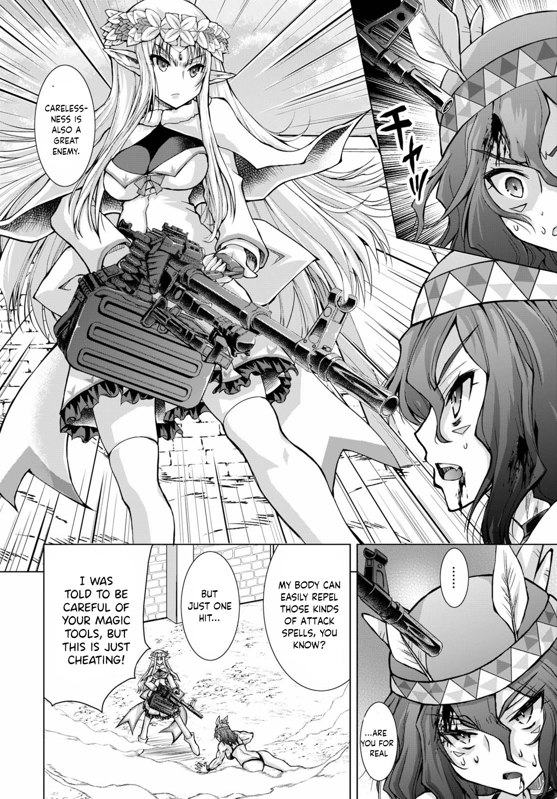 Gunota ga Mahou Sekai ni Tensei Shitara, Gendai Heiki de Guntai Harem o Tsukucchaimashita!? chapter 66 page 13