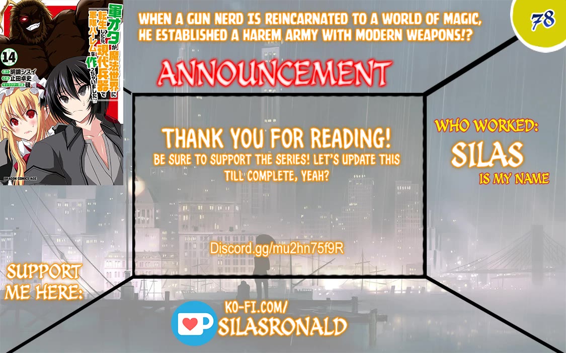 Gunota ga Mahou Sekai ni Tensei Shitara, Gendai Heiki de Guntai Harem o Tsukucchaimashita!? chapter 78 page 1