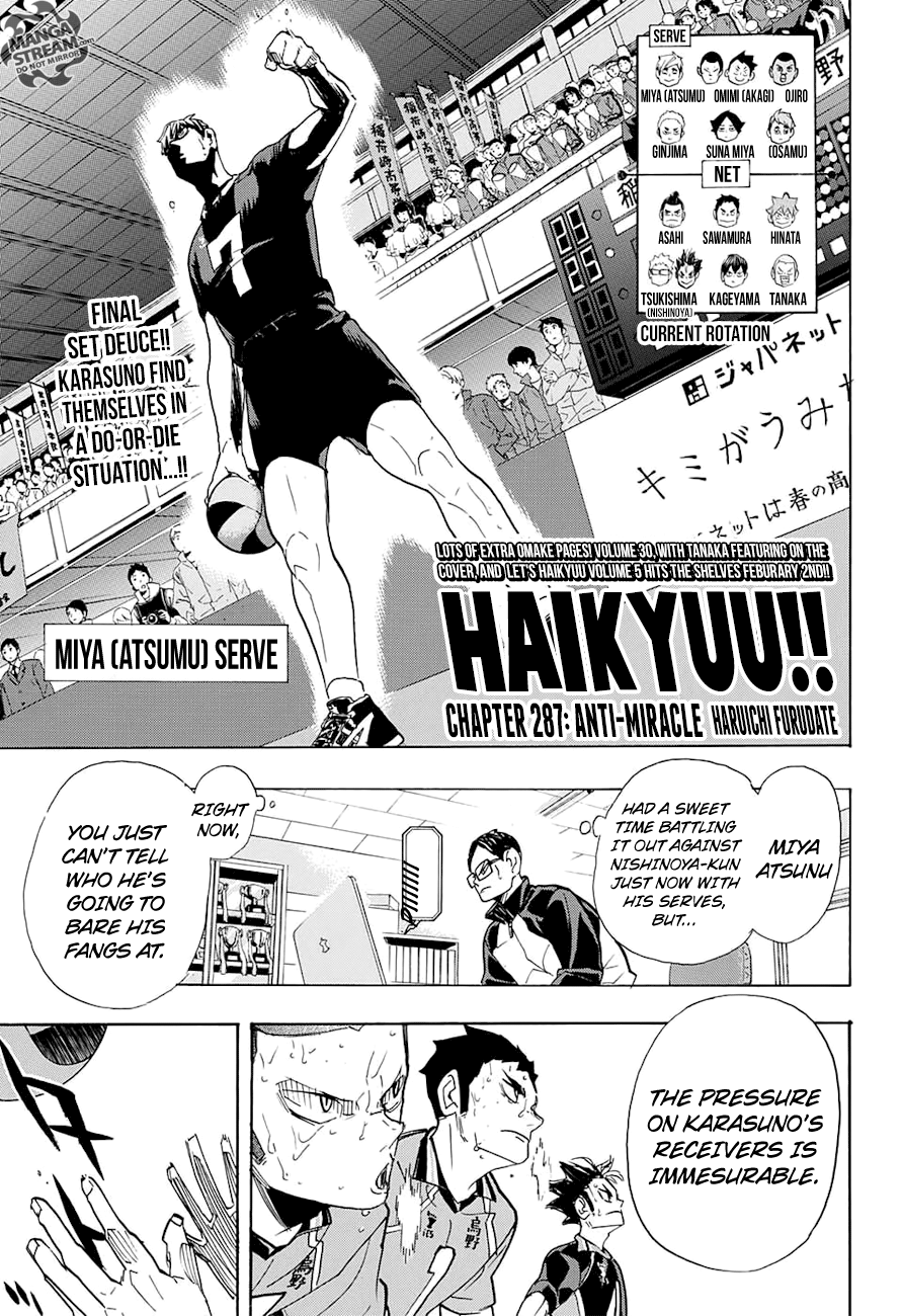 Haikyuu!! chapter 287 page 1