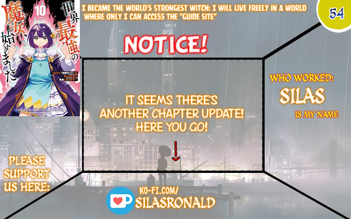 I Became the World's Strongest Witch: I Will Live Freely in a World Where Only I can Access the "Guide Site" chapter 54 page 1
