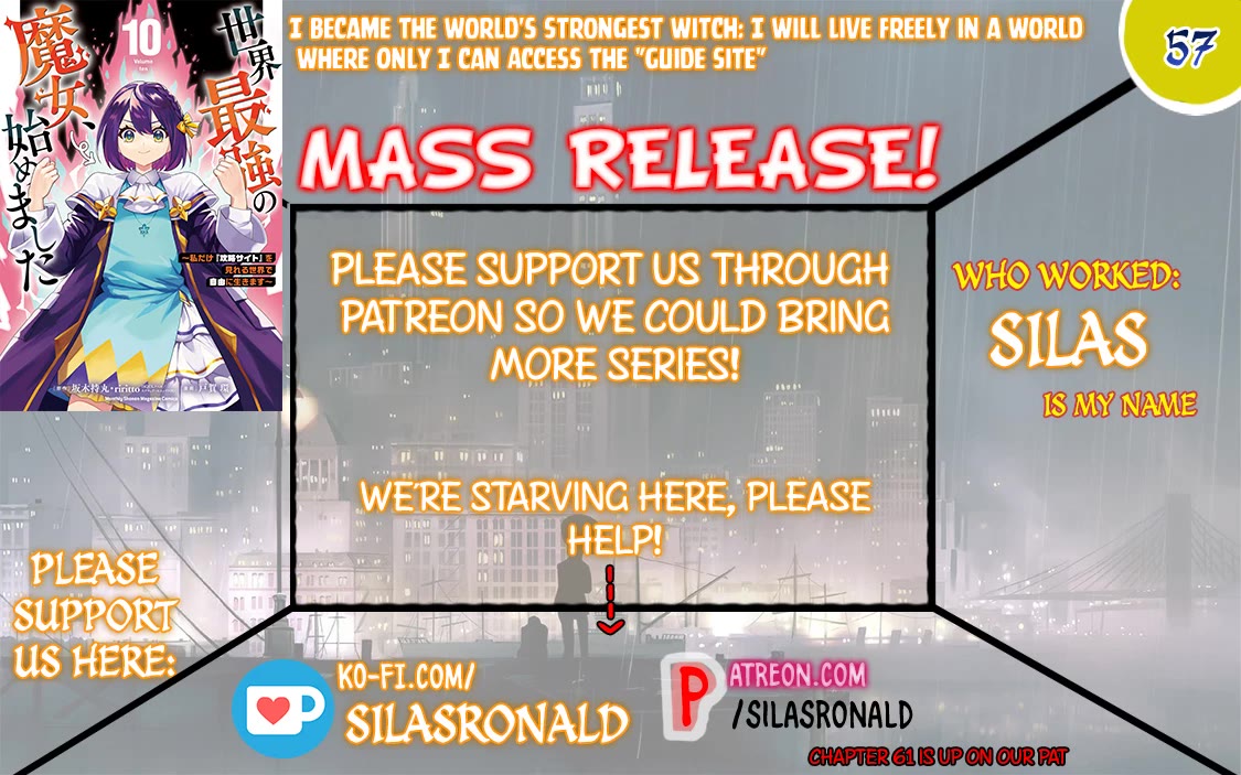 I Became the World's Strongest Witch: I Will Live Freely in a World Where Only I can Access the "Guide Site" chapter 57 page 1
