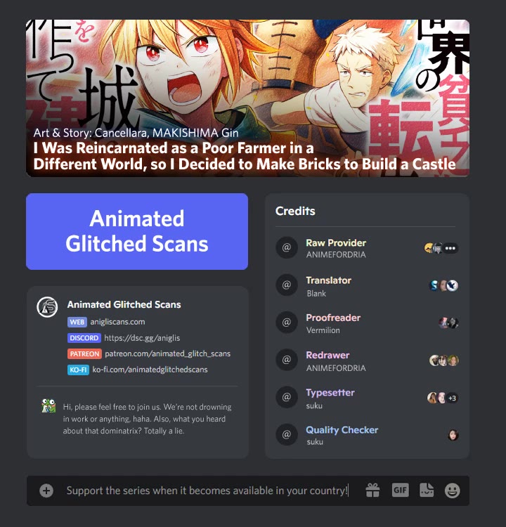 I Was Reincarnated as a Poor Farmer in a Different World, so I Decided to Make Bricks to Build a Castle chapter 24 page 1