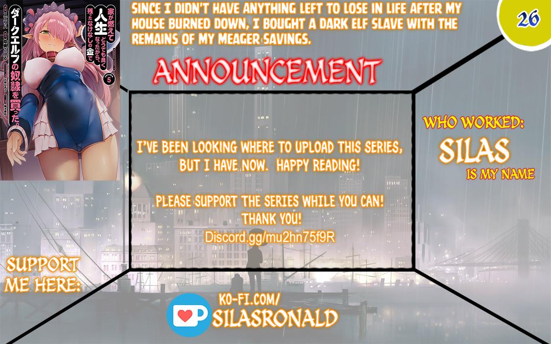 Ie ga Moete Jinsei Dou Demo Yoku Natta kara, Nokotta Nakenashi no Kin de Dark Elf no Dorei o Katta chapter 26 page 1
