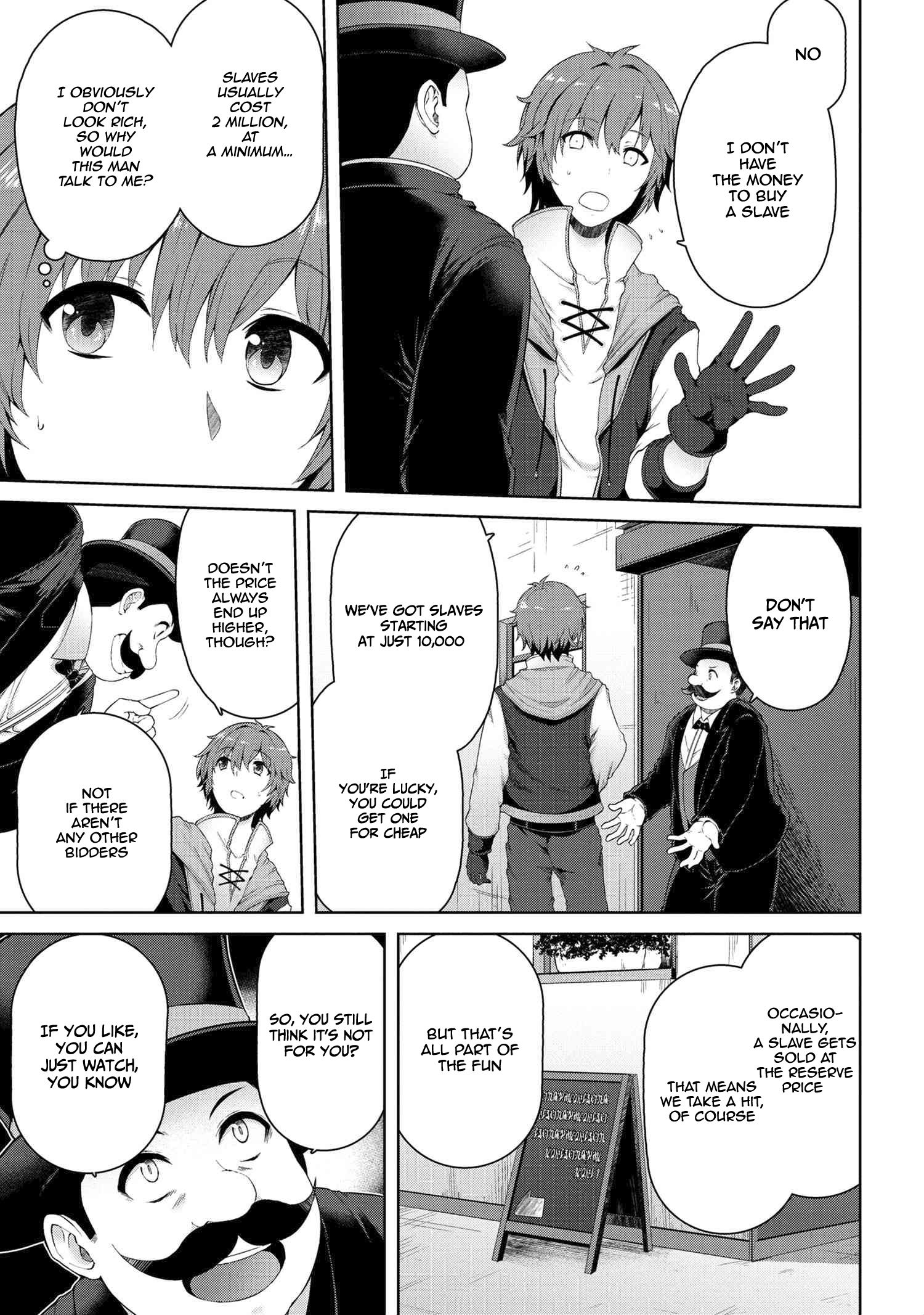 Ie ga Moete Jinsei Dou Demo Yoku Natta kara, Nokotta Nakenashi no Kin de Dark Elf no Dorei o Katta chapter 1 page 12