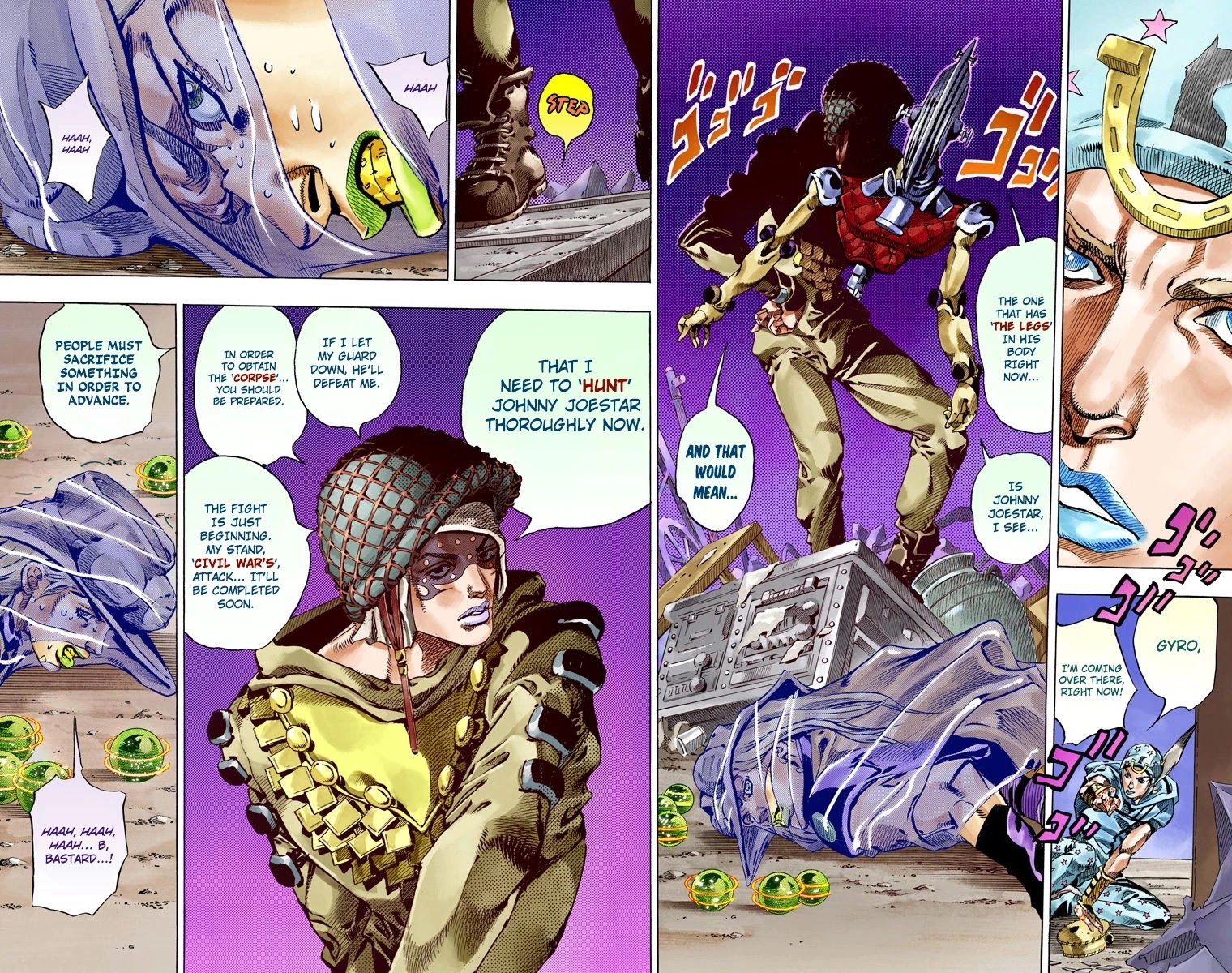 JoJo's Bizarre Adventure Part 7 - Steel Ball Run (Official Colored) chapter 58 page 10