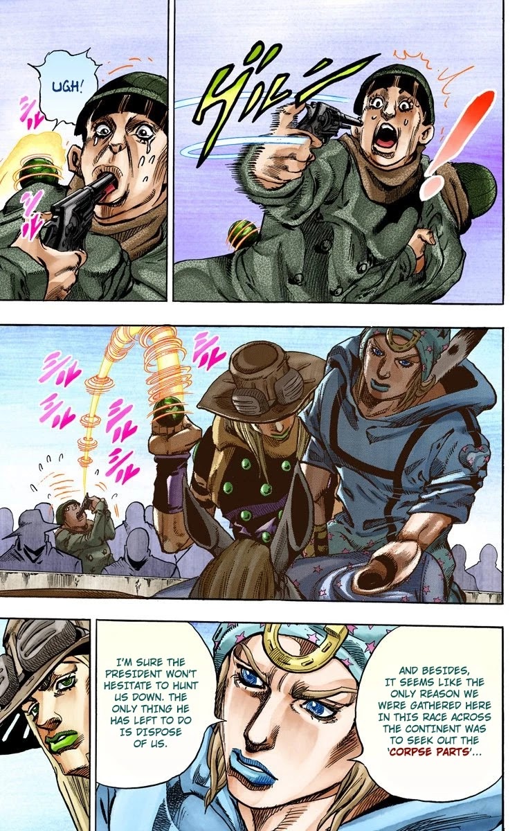 JoJo's Bizarre Adventure Part 7 - Steel Ball Run (Official Colored) chapter 60 page 9