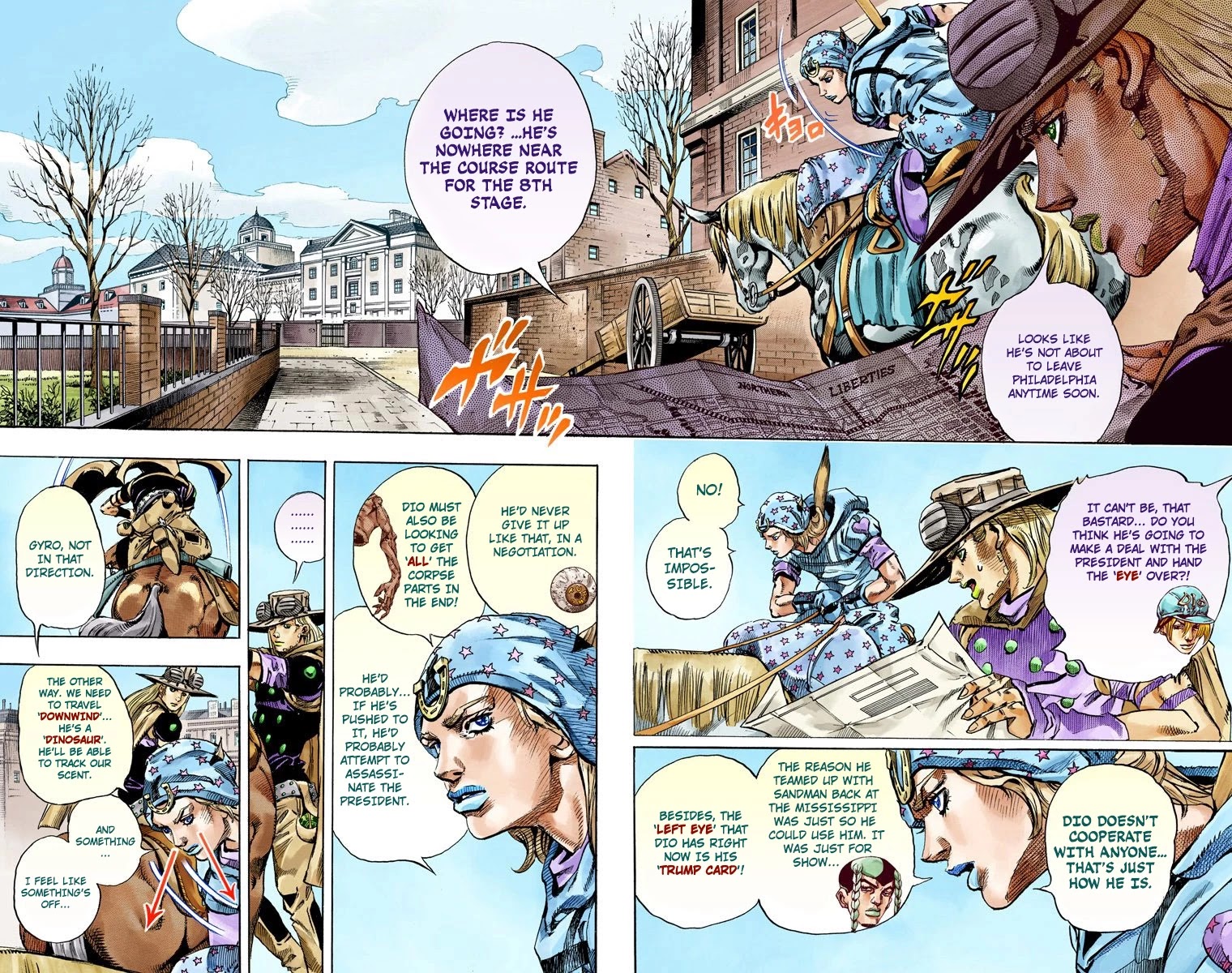 JoJo's Bizarre Adventure Part 7 - Steel Ball Run (Official Colored) chapter 64 page 8
