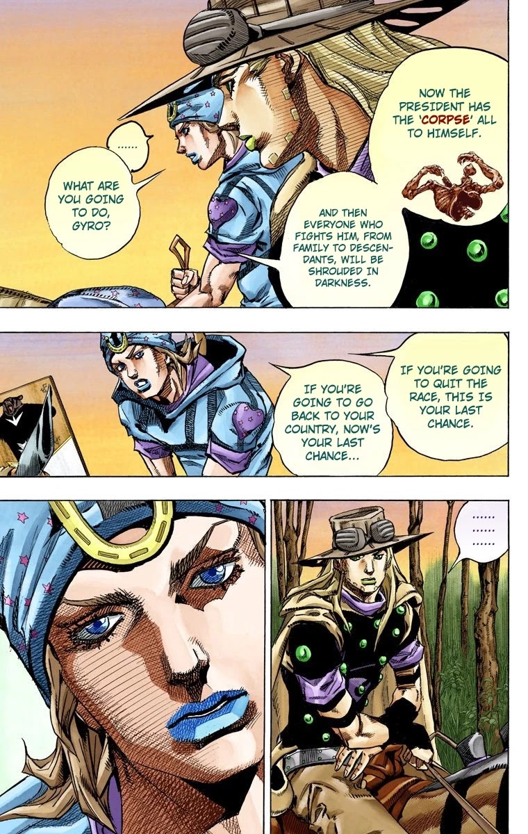 JoJo's Bizarre Adventure Part 7 - Steel Ball Run (Official Colored) chapter 76 page 13