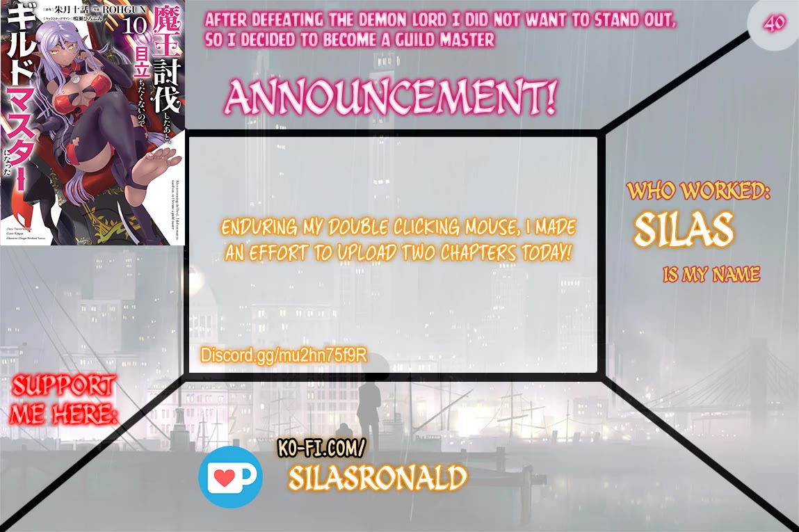 Maou Toubatsu Shita Ato, Medachitakunai node Guild Master ni Natta chapter 40 page 1