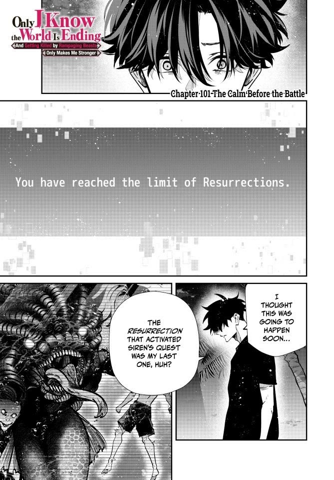 Only I Know That the World Will End. In a World Where Monsters Appear, I Level up by Returning From Death chapter 101 page 1