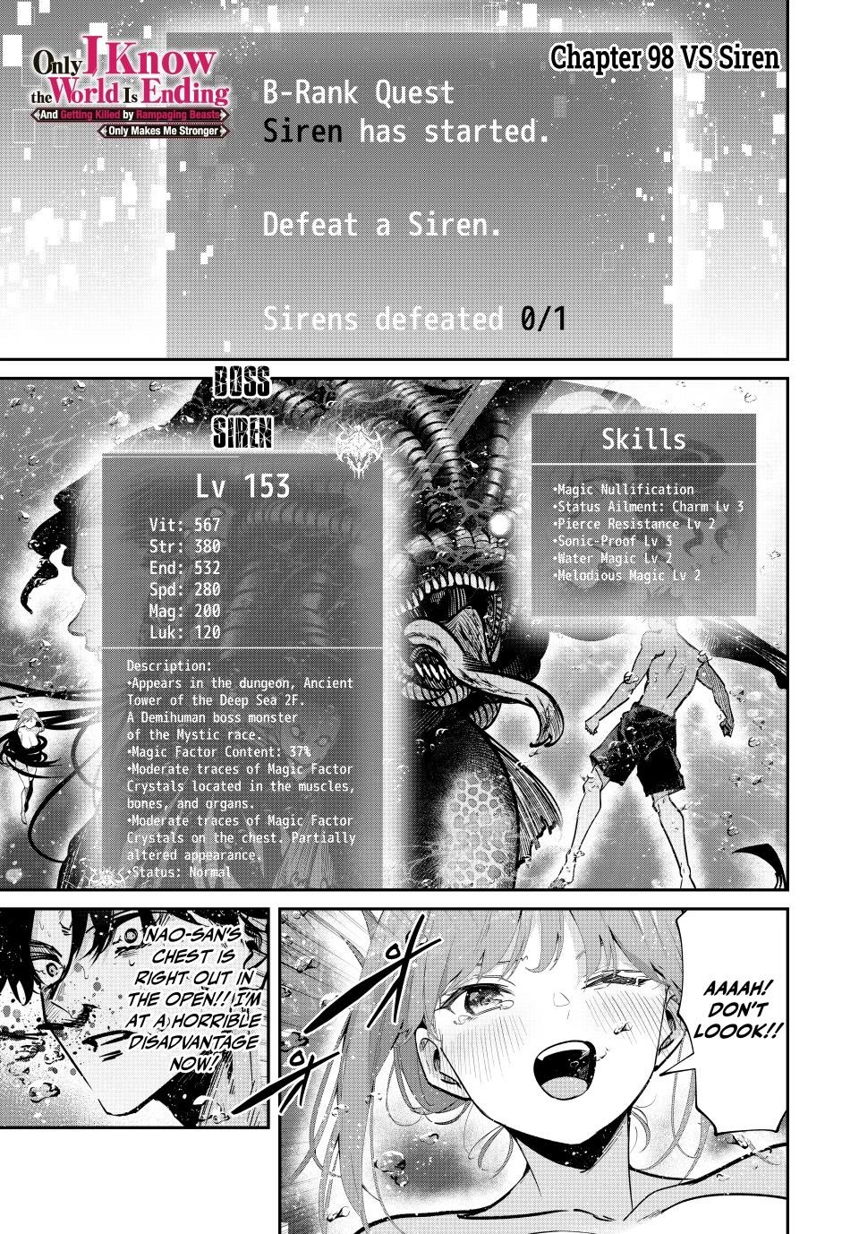 Only I Know That the World Will End. In a World Where Monsters Appear, I Level up by Returning From Death chapter 98 page 1