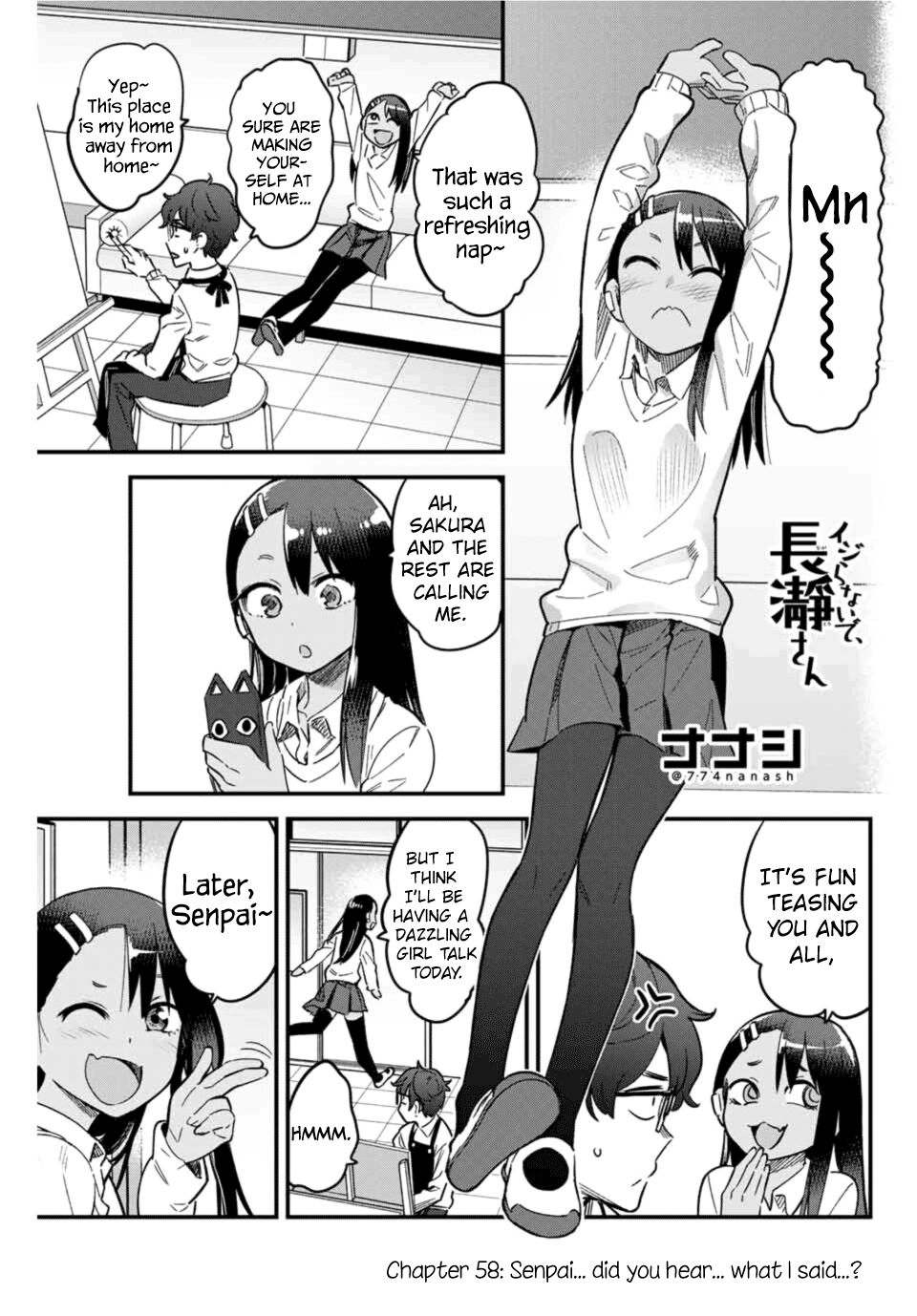 Please don't bully me, Nagatoro chapter 58 page 1