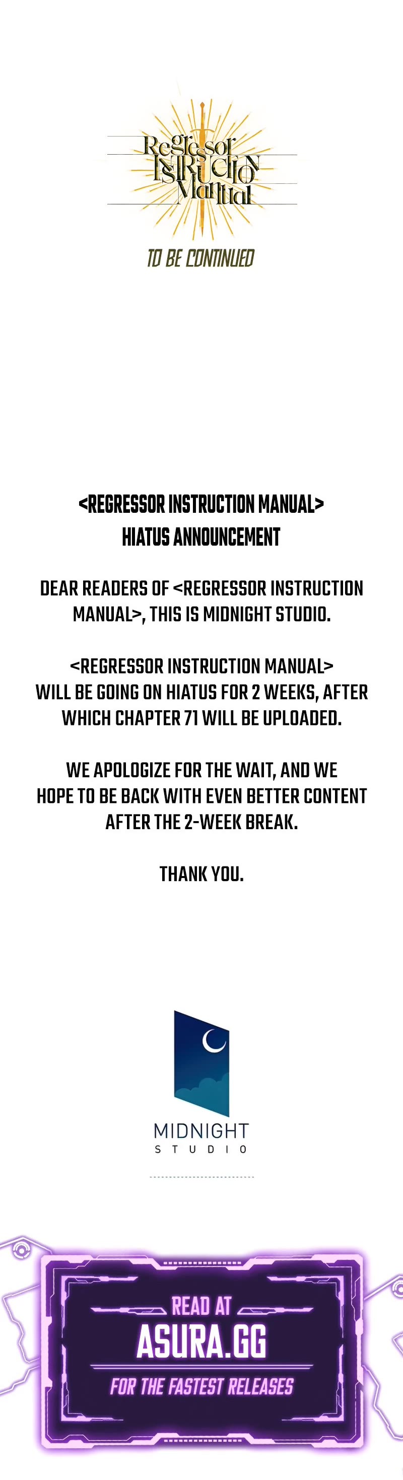 Regressor Instruction Manual chapter 70 page 69