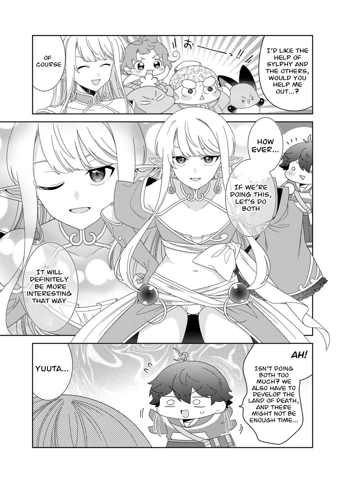 Seirei-tachi no Rakuen to Risou no Isekai Seikatsu chapter 46 page 4