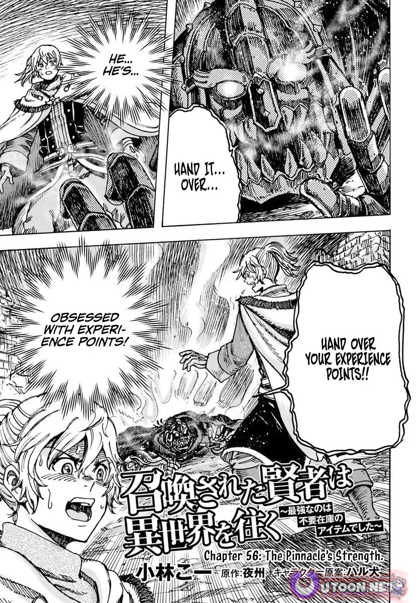 Shoukan sareta Kenja wa Isekai wo Yuku - Saikyou nano wa Fuyou Zaiko no Item deshita chapter 56 page 1