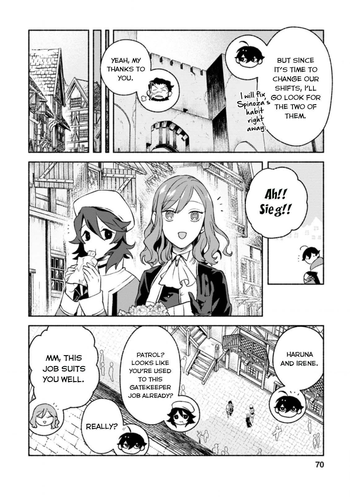 Sono Monban, Saikyou Nitsuki: Tsuihou Sareta Bougyo Ryoku 9999 no Senshi, Ou Miyako no Monban Toshite Musou Suru chapter 13 page 6