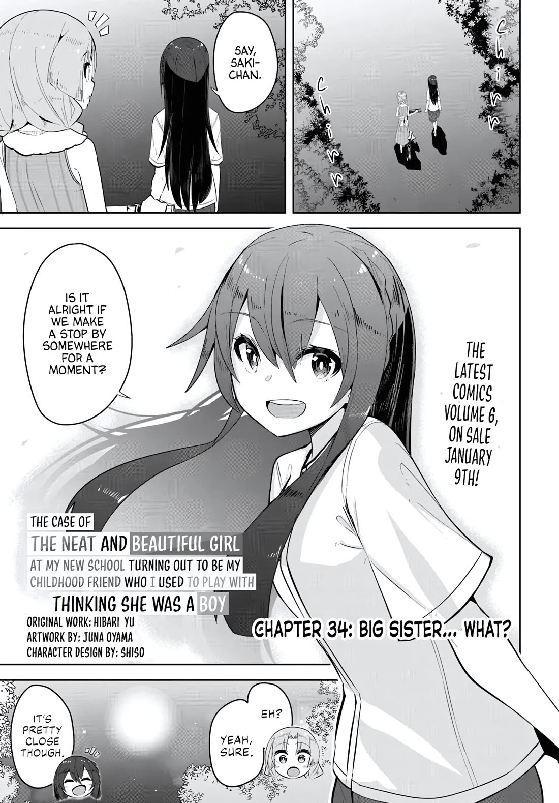 Tenkosaki: The Neat and Pretty Girl at My New School Is a Childhood Friend of Mine Who I Thought Was a Boy chapter 34 page 1