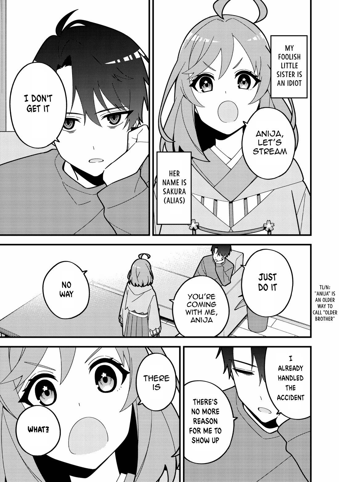 That Time I Crashed Into My Little Sister's Stream and Was Treated Like a VTuber chapter 2 page 1