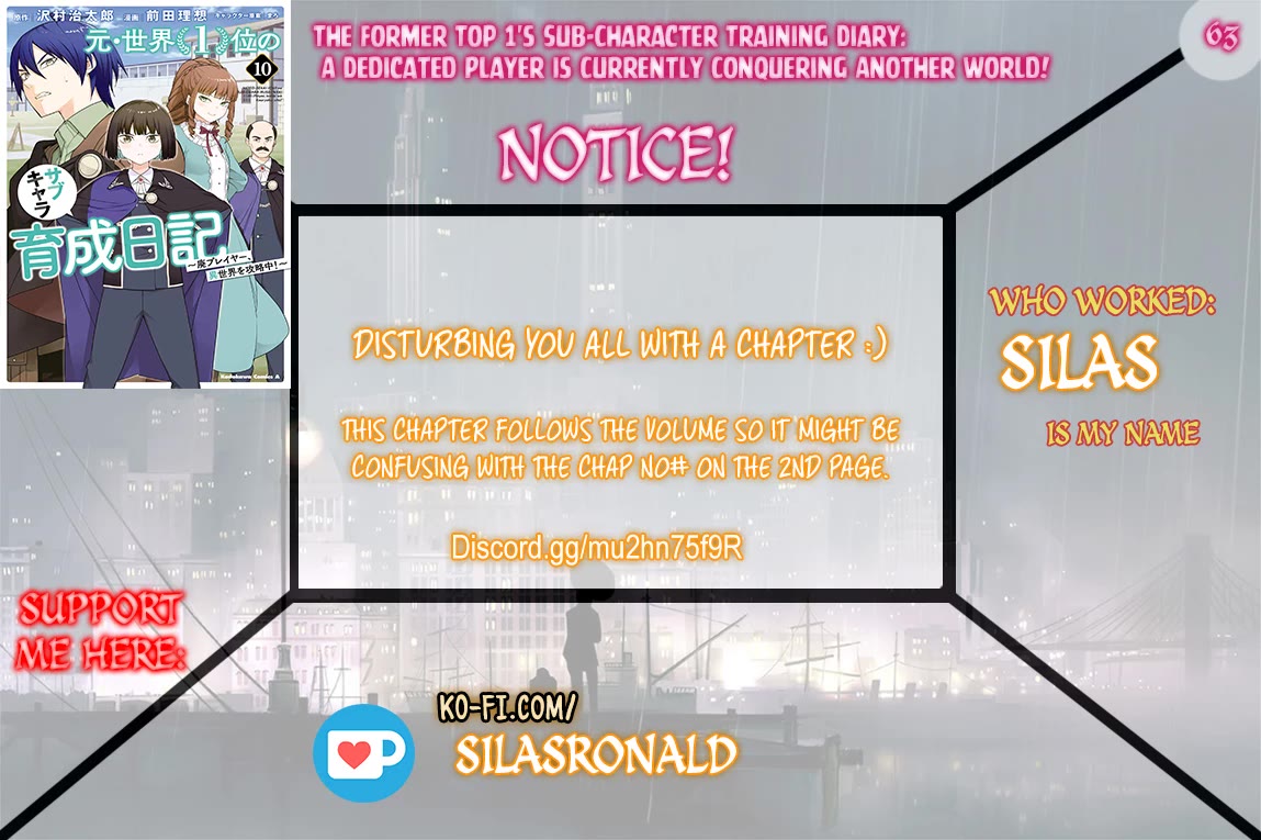 The Former Top 1's Sub-Character Training Diary ~A Dedicated Player is Currently Conquering Another World!~ chapter 63 page 1