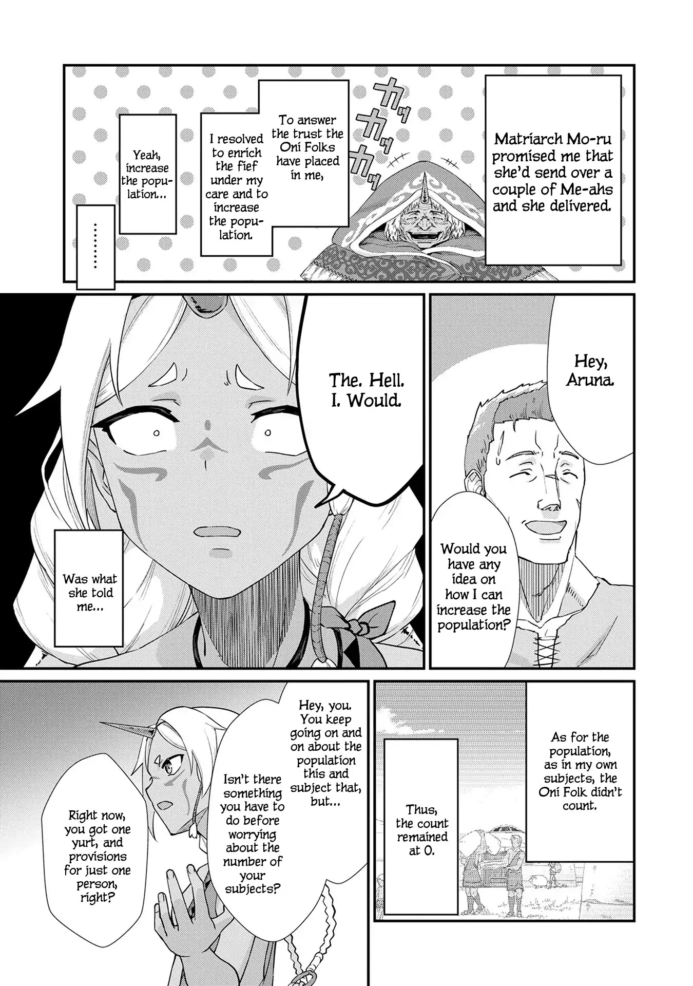 The Population Of The Frontier Owner Starts With 0. "Dias The Blue" And A Blue Horned Girl. chapter 2 page 3