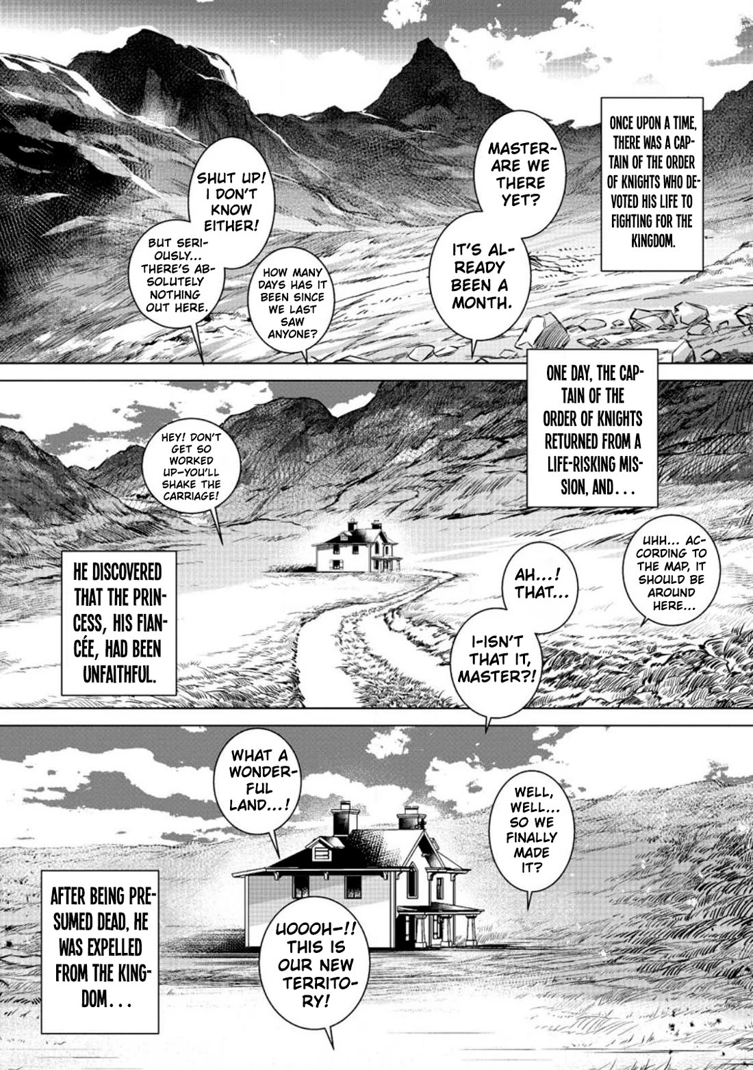 The Strongest Old Knight Commander is Celebrated as a Hero in the Countryside After Being Cheated on and Exiled chapter 2 page 1