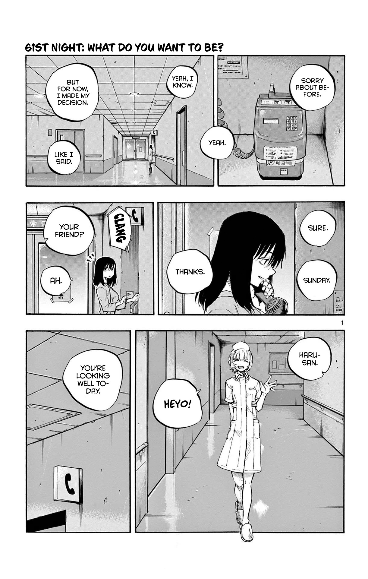 Yofukashi no Uta chapter 61 page 1