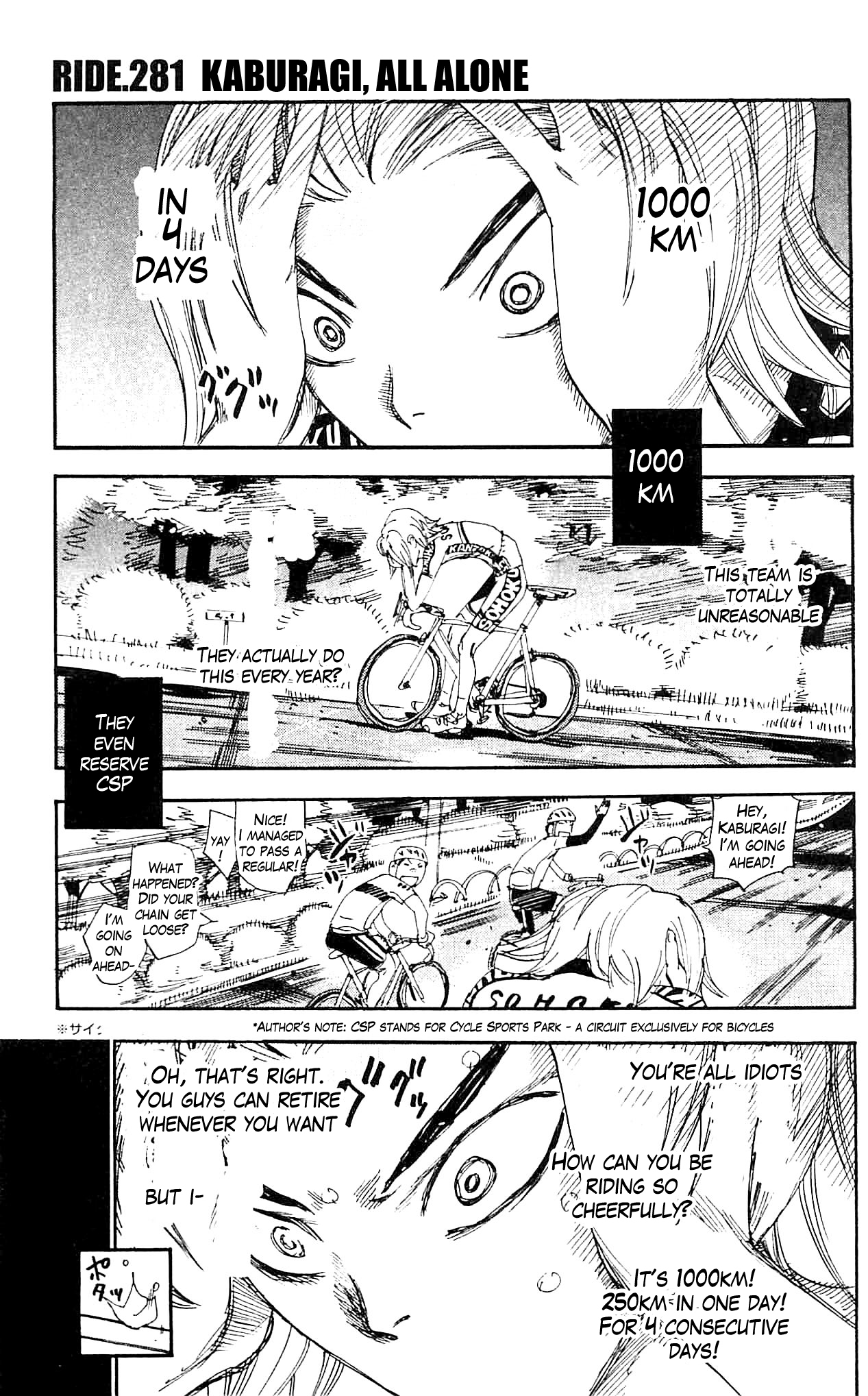 Yowamushi Pedal chapter 281 page 1