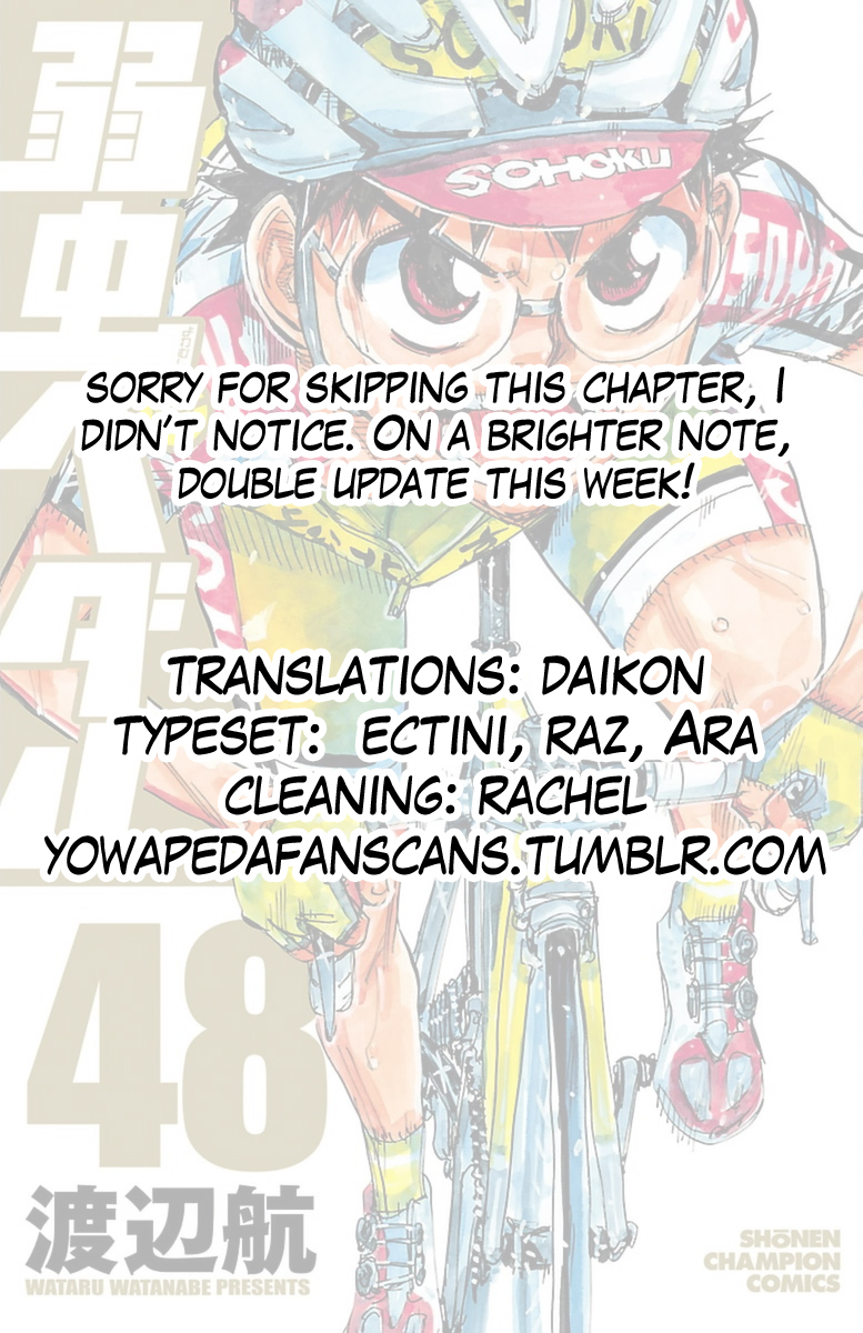 Yowamushi Pedal chapter 411 page 18